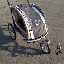 ClevrPlus Deluxe 3-in-1 Double 2 Seat Bicycle Bike Trailer Jogger Stroller for Kids Children $140