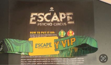 Escape Psycho Circus VIP Wristband