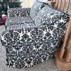 Free - Loveseat 70” Wide, Slip Cover, Down Pillows