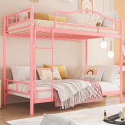 Pink bunk bed twin over twin brand new in box