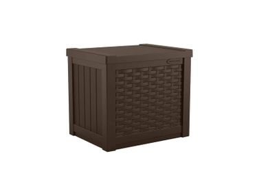 NEW Small Resin Wicker 22 Gallon Outdoor Patio Storage Box Home Decor
