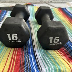 Pair Of 15-lb Dumbbells, Black