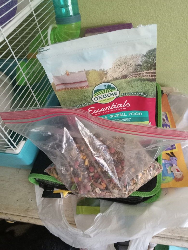 Used Hamster Cage And Bedding And Food All For 10 Dollars