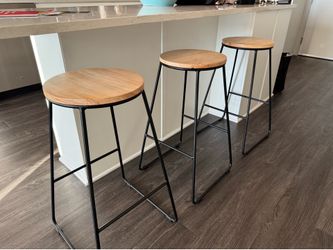 Wooden barstools (3)