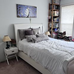 White Queen bed frame