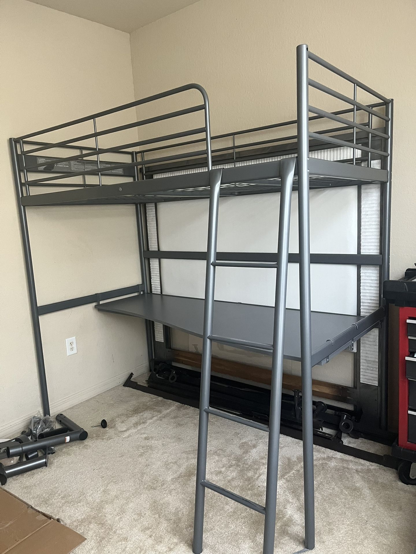 Loft Twin Bed Frame With Desk-IKEA