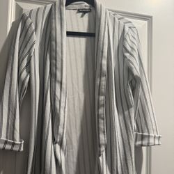 black and white long blazer 