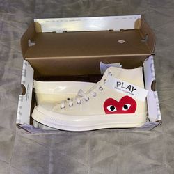 COMME des GARCONS x Converse PLAY White High Mens 9 Women’s 11 Brand New Shoe