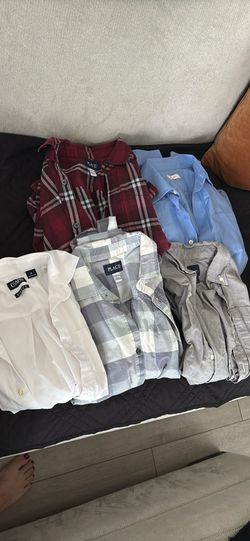 Boys long sleeve button up shirts size 8-12