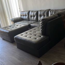 Leather Couch With Ottoman