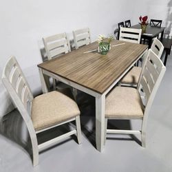 Skempton Dining Room Furniture Set 🌟 Dining Table And 6 Chairs 🌟Extra Discount Code RSG 
🔥🔥 Mention OfferUp for this Special Price!!