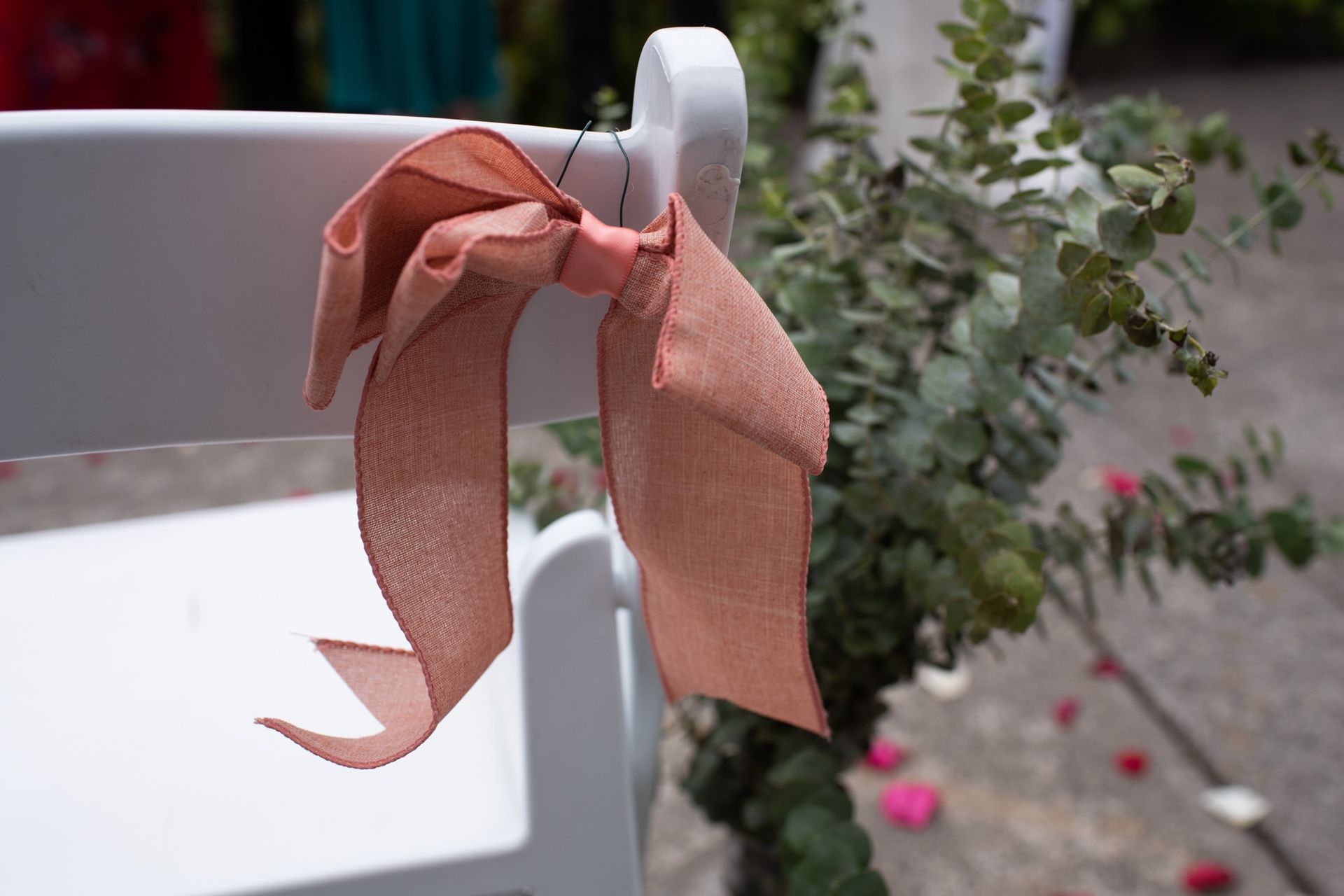 Mint And Coral Bows Wedding Decor