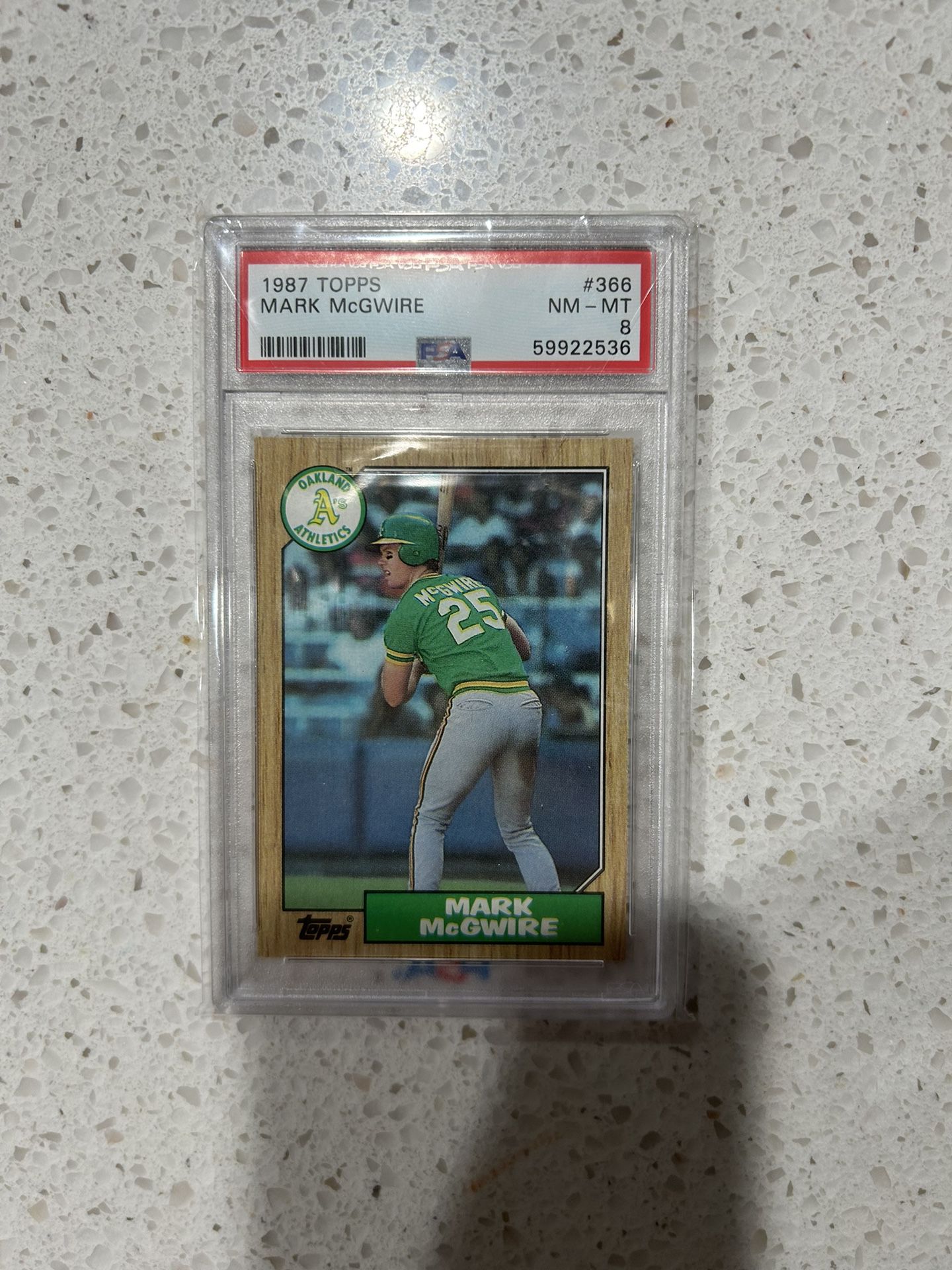 Mark McGwire 1987 Topps #366 PSA 8 NM-MT Rookie RC Iconic