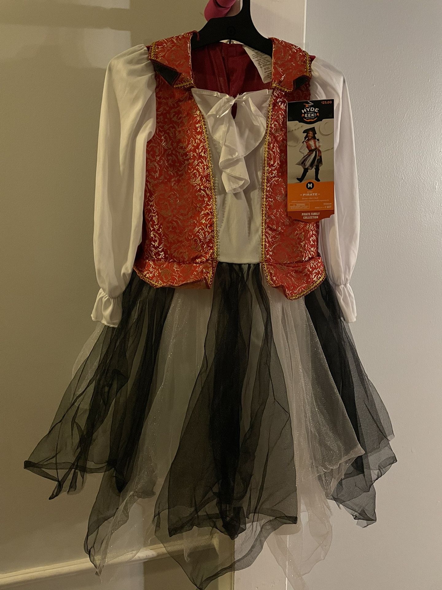 Kids' Pirate Dress Halloween Costume with Hat and Belt Size M (7-8)
