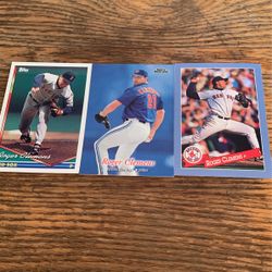 3 Roger Clemens Red Sox/Toronto Blue Jays MLB baseball cards