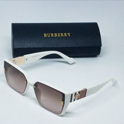 Burberry Exclusive White and Brown Fashion Sunglasses 