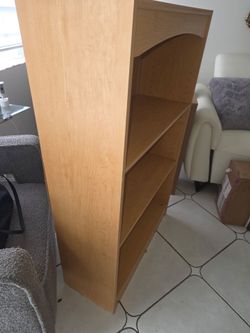 Light Wood Bookcase with Adjustable Shelves