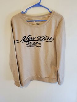 Beige "New York" Graphic Crewneck Sweater Dize M