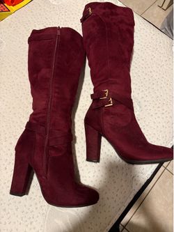 Women’s burgundy knee high boots