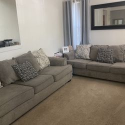Modern Sofa Set – Sleeper Sofa + 3-Seater, Excellent Condition
