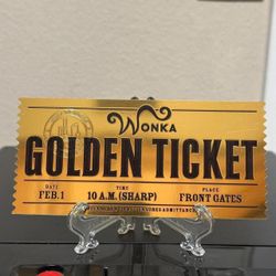 24k Gold Foil Plated Willy Wonka Golden Ticket Collectible