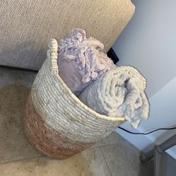 Beige And Pink Basket 