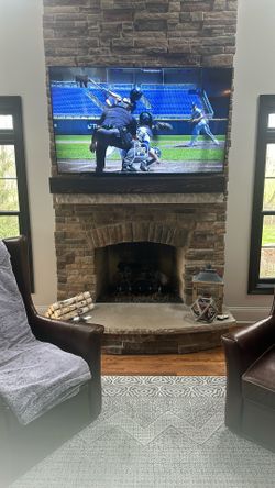 Custom Built Distressed Wood Floating Mantel