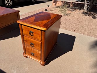 Cherrywood 2-Drawer Storage Side Table
