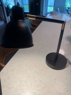 Black and Brass Adjustable Desk Lamp
