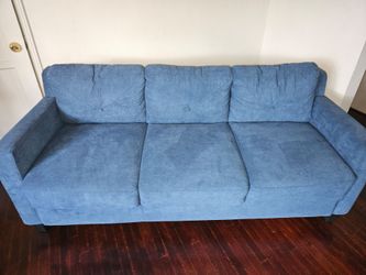 76" W Contemporary 3 Seat Sofa Couch with Plush Cushions