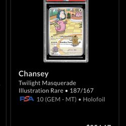 Chansey Twilight Masquerade  187/167 PSA 10