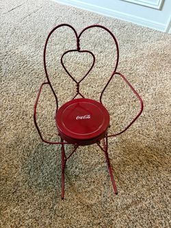 Vintage Coca-Cola Miniature Metal Rocking Chair – Doll Size Heart Back