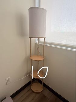 Floor Lamp with Built-In Shelves