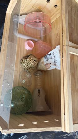 hamster cage, stand & supplies