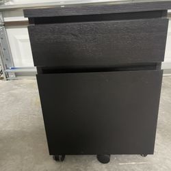 Black Rolling File Cabinet with Wheels