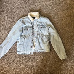 Mens Large Baby Blue Jean Jacket