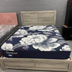 Queen Platform Bed Frame With Mattress 