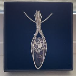 🤍 Crazy Lace Agate Pendant – Silver Plated | Non-Tarnish | Sealed for Protection