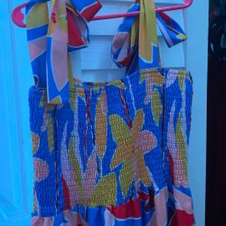 Long Floral Berry Stretchy Dress Size Small/Extra Small