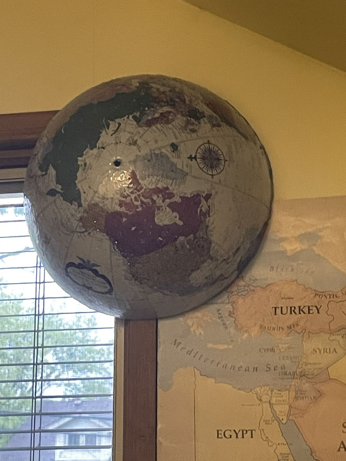 Half Globe - Dipped In Resin - Hanging Light