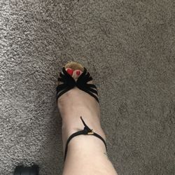 END OF YEAR SALE - Gucci Studded Suede Black Wedges In Sz 37 $780 Obo