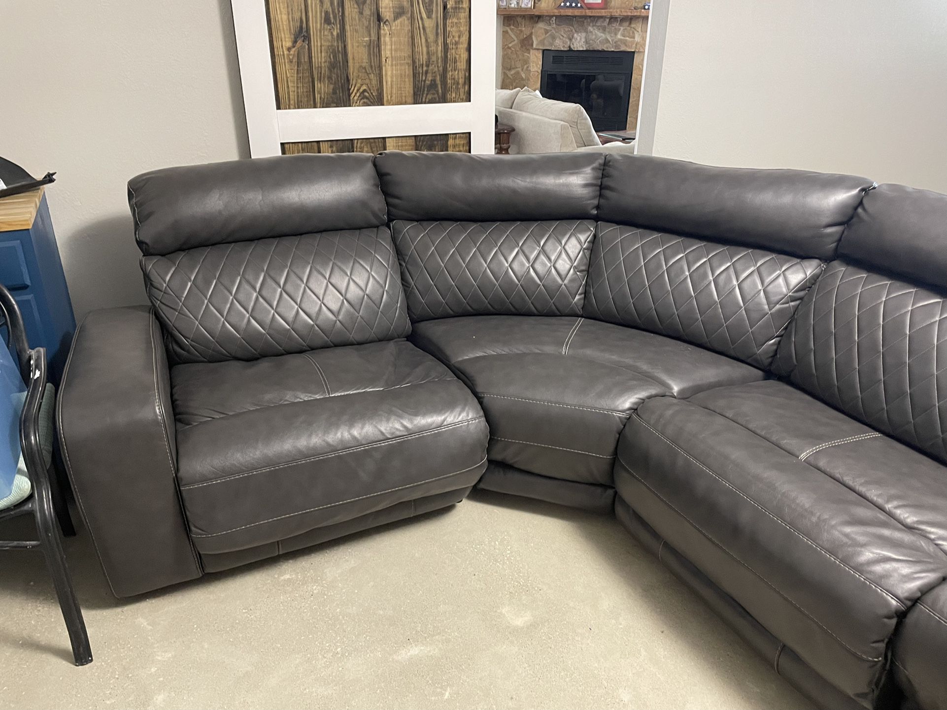 6 Piece Leather Power Recline Sectional