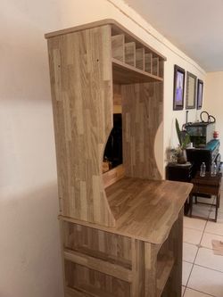 Corner wood cabinet