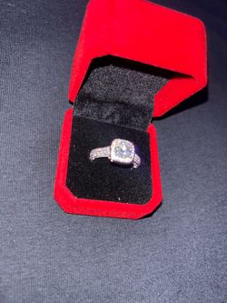 Moissanite silver plates women’s ring size 9 $60