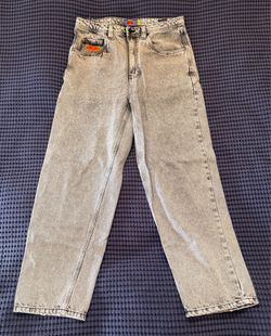 Empyre Y2K Baggy Skate Jeans Gray Wash Men’s 32