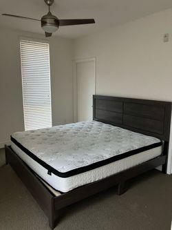 king bed frame +  mattress