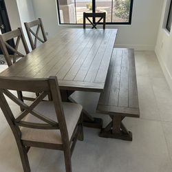 Dining Table, Bench, And 4 Chairs Only Used A Handful If Times