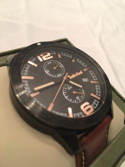 Timberland Tbl15256jsb10 Black Stainless Steel Leather Band Men's Watch