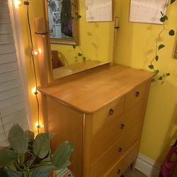 Wood Dresser With Removable Mirror 