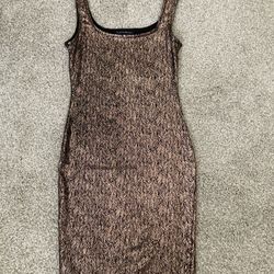 Copper Gold and Black sparkly dress